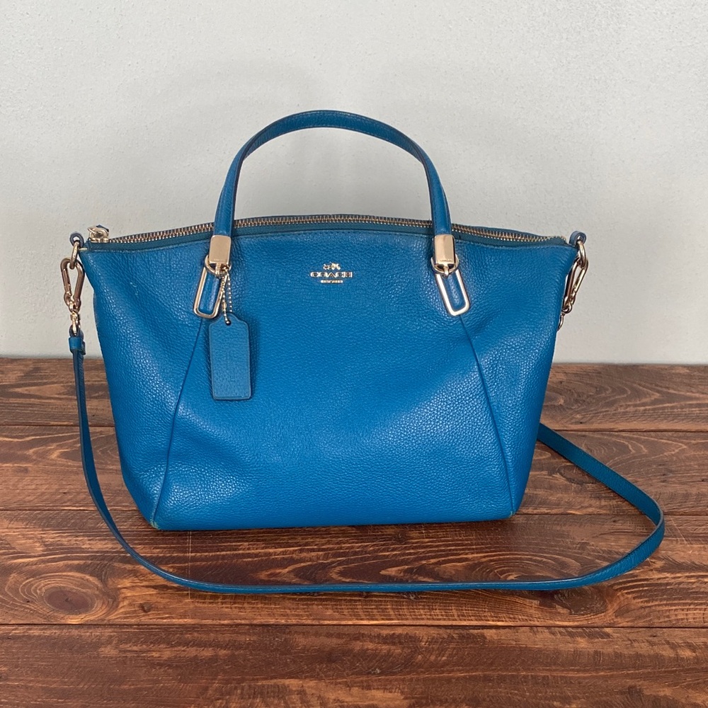 Coach Blue Leather Satchel Bag